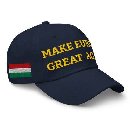 Navy Blue MEGA Hat with National Flag of Hungary Right Front View
