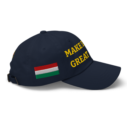 Navy Blue MEGA Hat with National Flag of Hungary Right View