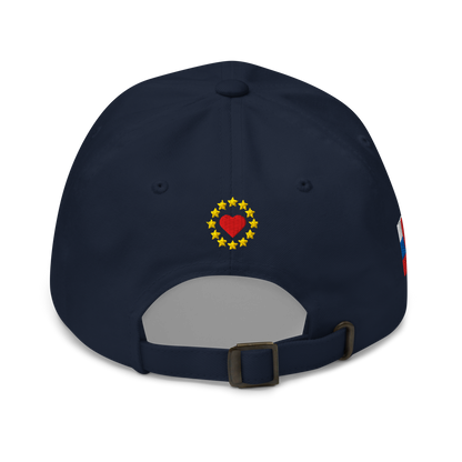 Navy Blue MEGA Hat with National Flag of Slovakia Back View