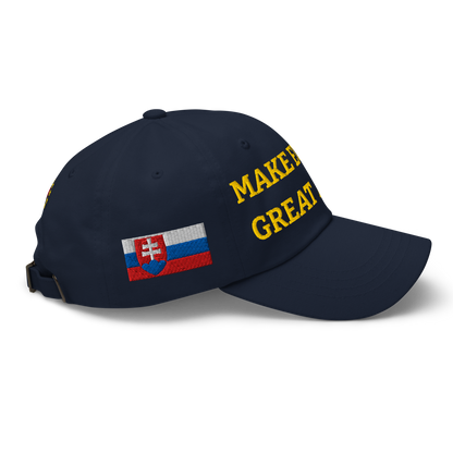 Navy Blue MEGA Hat with National Flag of Slovakia Right View