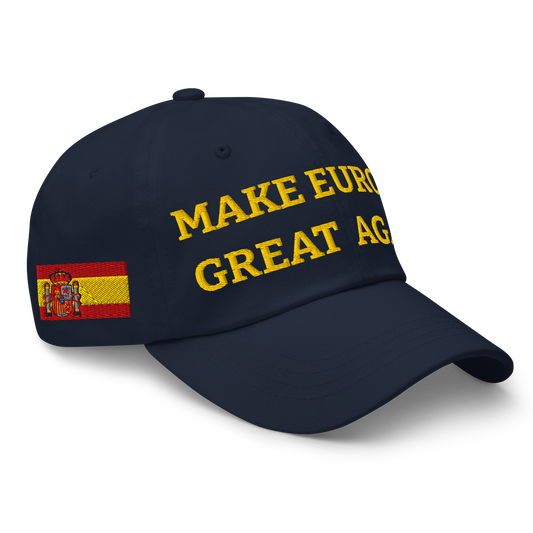 Navy Blue MEGA Hat with National Flag of Spain Right Front View