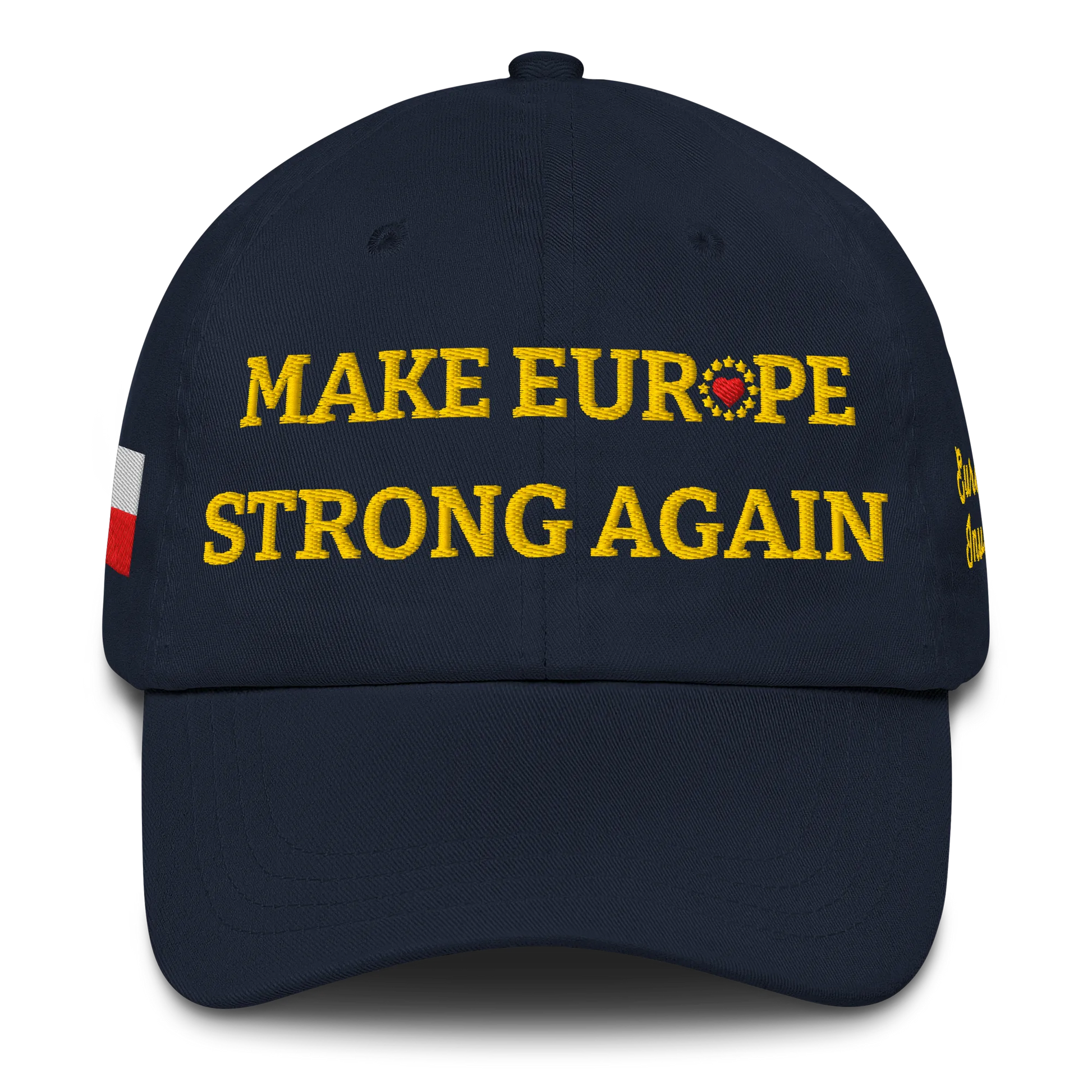Navy Blue MESA Cap with National Flag of Poland and "Show the Love for Europe" emblem Front View