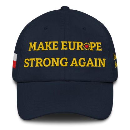 Navy Blue MESA Cap with National Flag of Poland and "Show the Love for Europe" emblem Front View