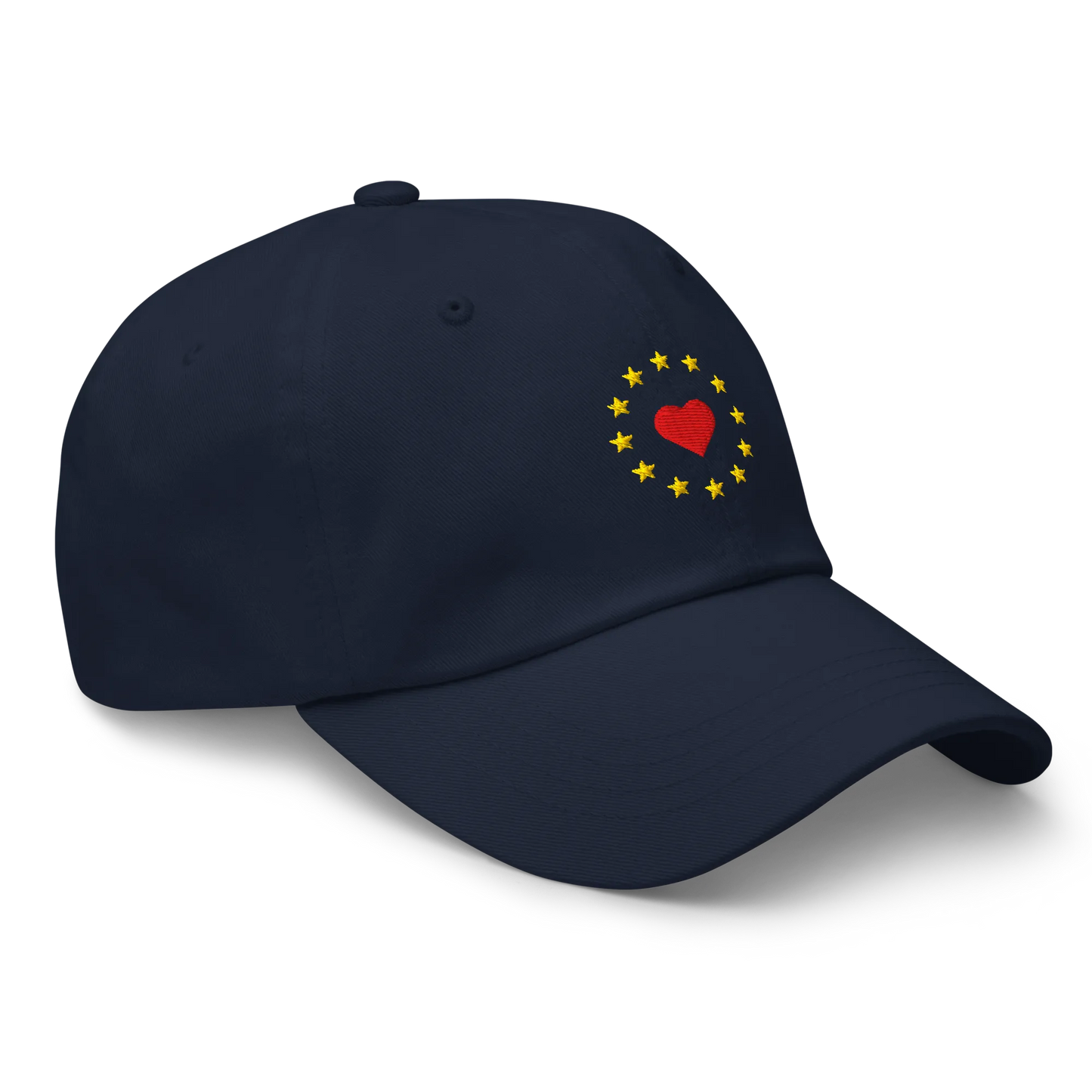 Navy Blue "Show the Love for EU" Cap Right Front View