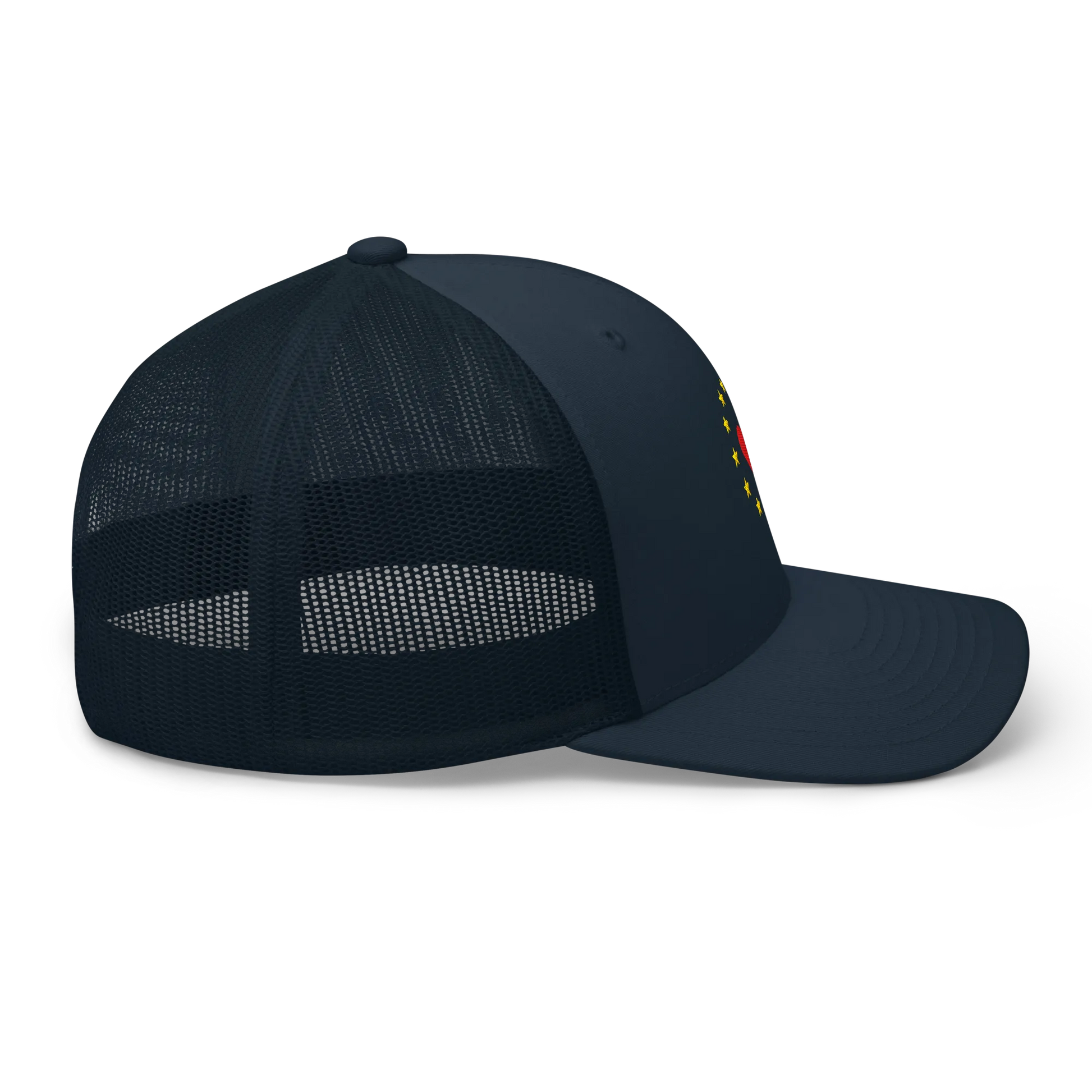 Navy Blue "Show the Love for Europe" Trucker Cap with Right View