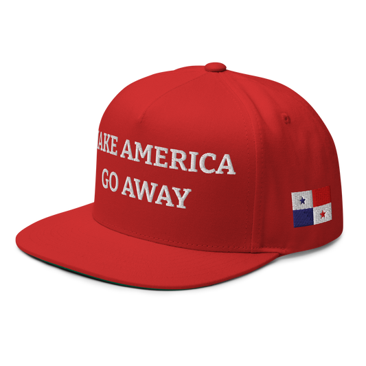 Red anti-MAGA hat with National Flag of Panama Left Front View