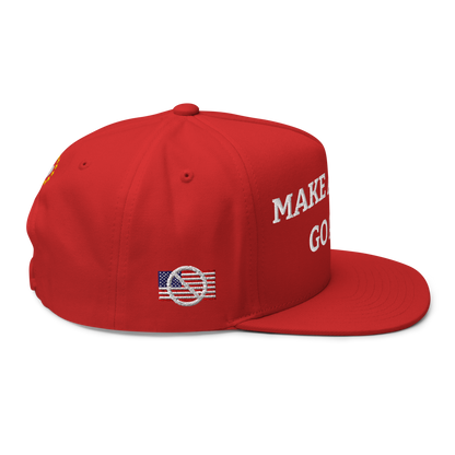 Red anti-MAGA hat with National Flag of Panama Right View