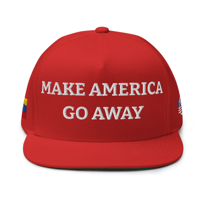 Red "Make America Go Away" / anti-MAGA Cap with Flag of Venezuela Front View