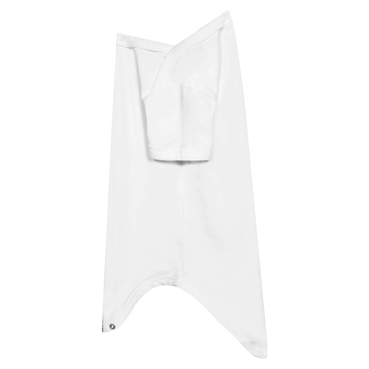 White "Made in EU" Embroidered Baby Bodysuit Side View