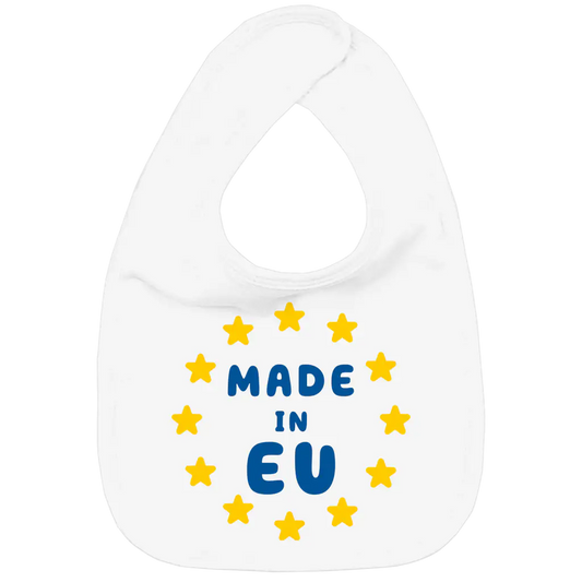 White "Made in EU" Organic Baby Bib