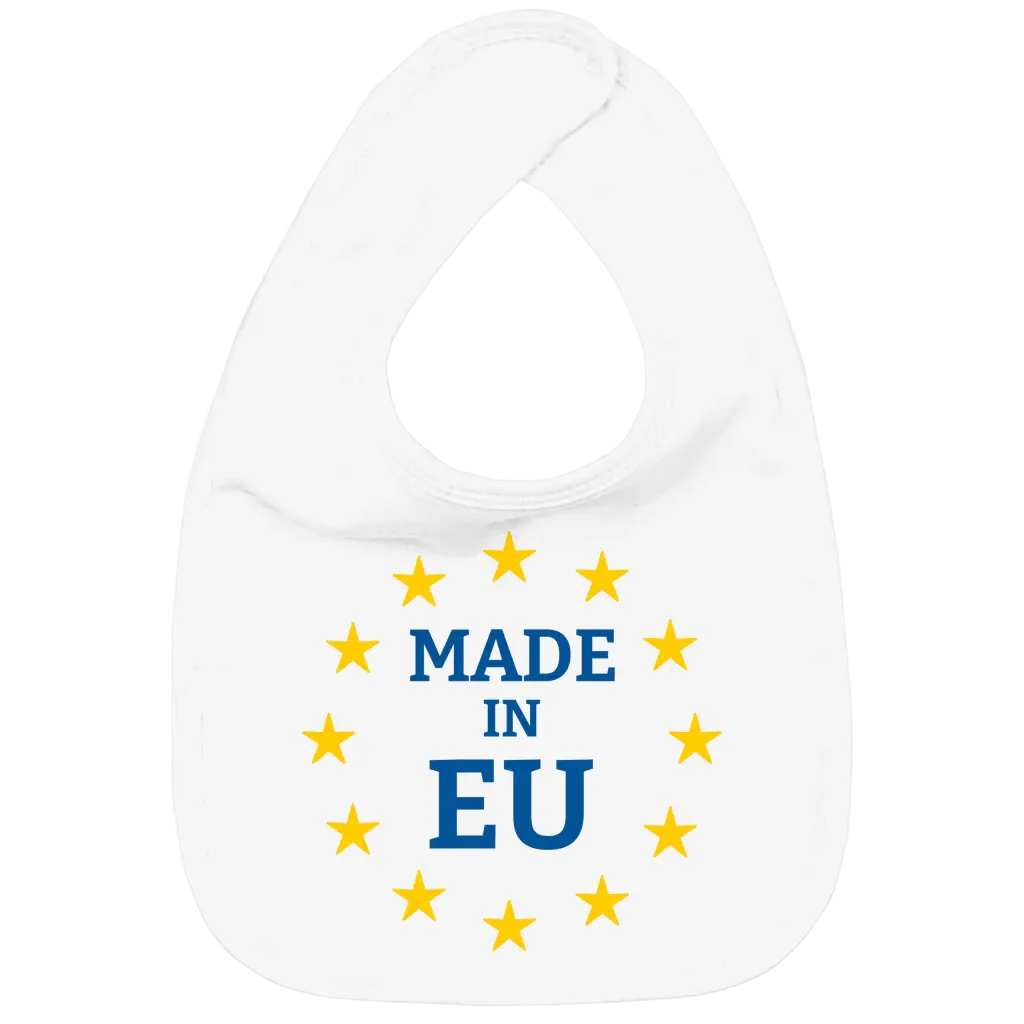 White "Made in EU" Organic Baby Bib