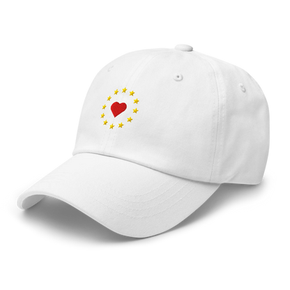 White "Show the Love for EU" Cap Left Front View